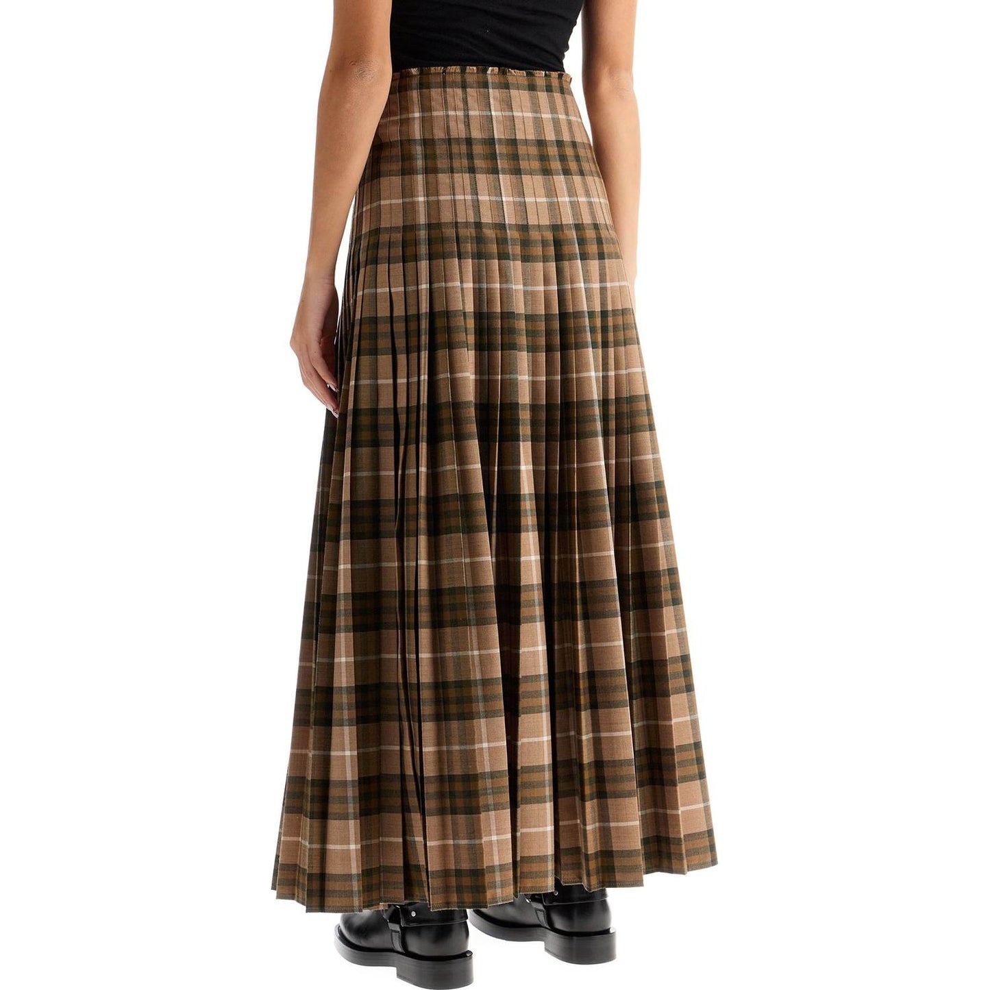 Burberry ered wool blend maxi kilt skirt Skirts Burberry