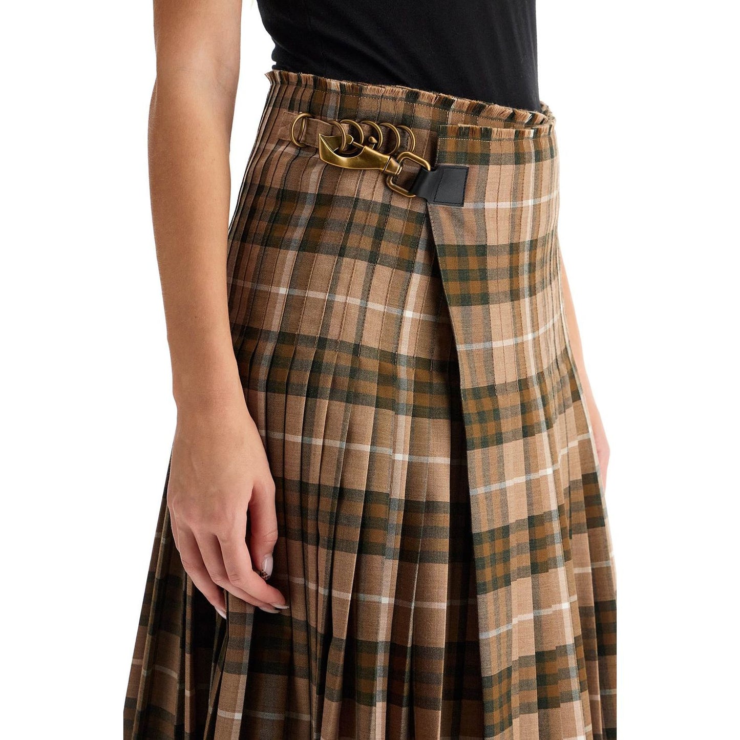 Burberry ered wool blend maxi kilt skirt Skirts Burberry