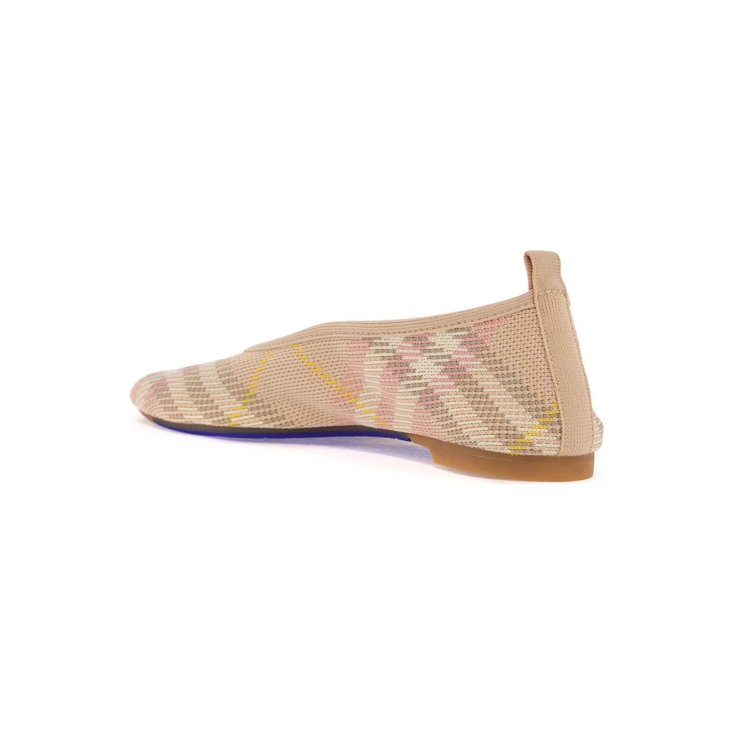 Burberry beige check knit ballerinas with rubber sole