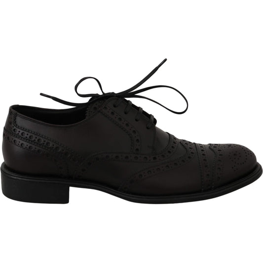 Dolce & Gabbana Black Leather Wingtip Oxford Dress Shoes Dolce & Gabbana