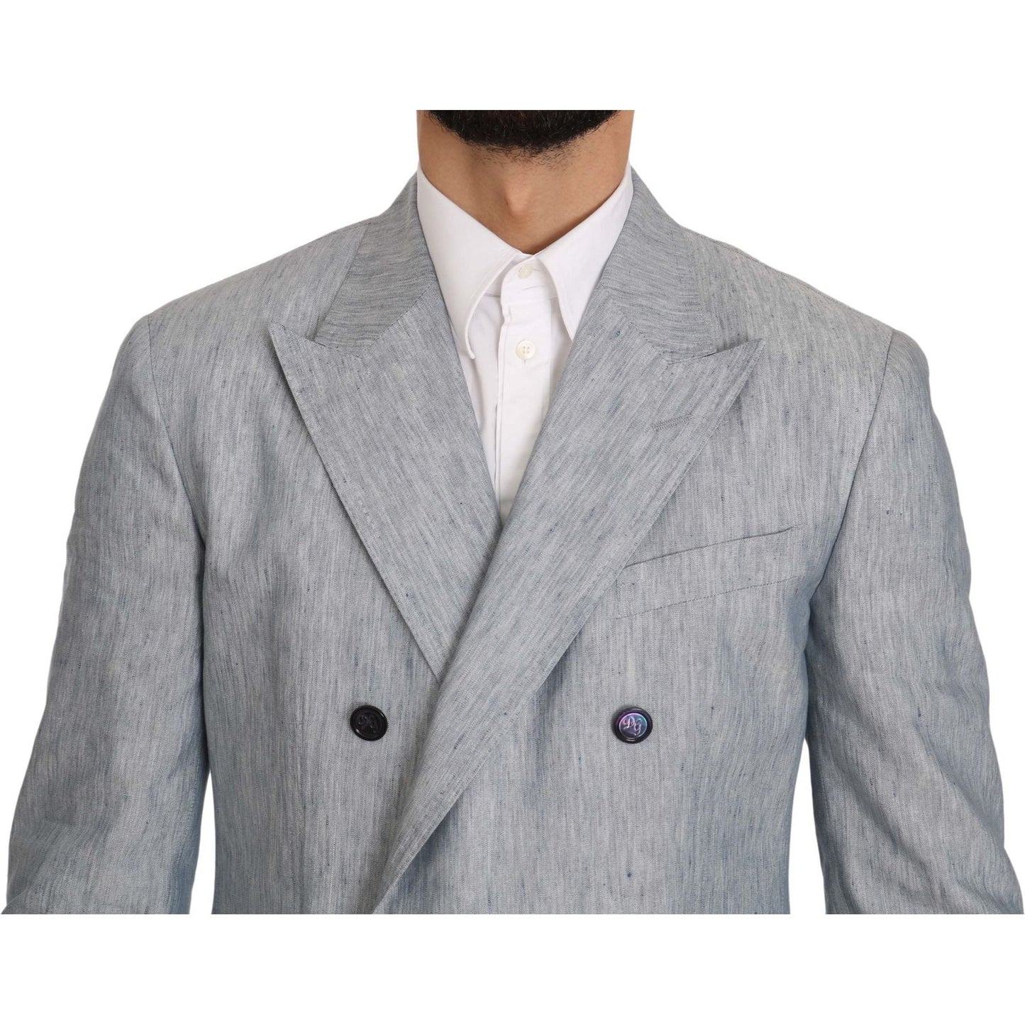 Dolce & Gabbana Elegant Light Blue Double Breasted Blazer Dolce & Gabbana