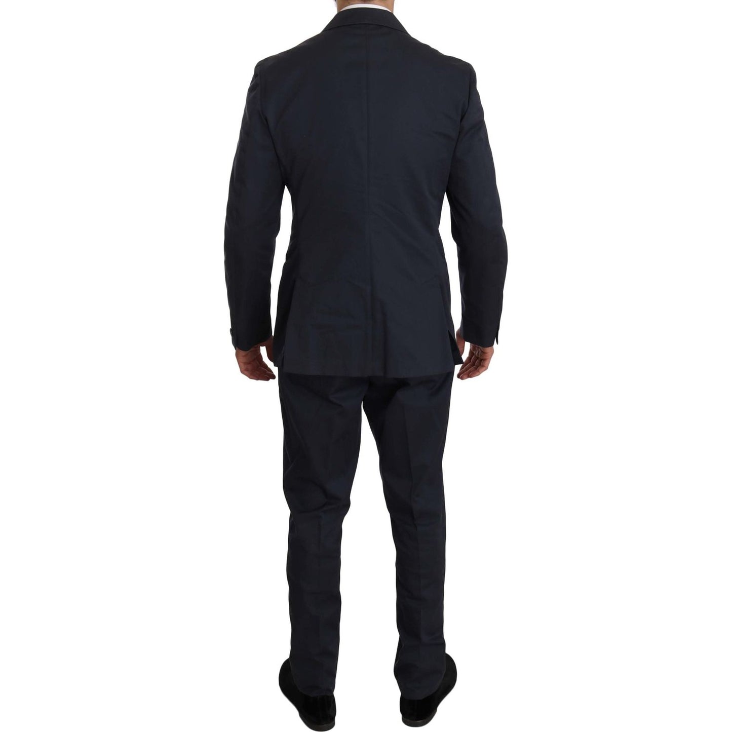 Romeo Gigli Two Piece 3 Button Cotton Blue Solid Suit Romeo Gigli