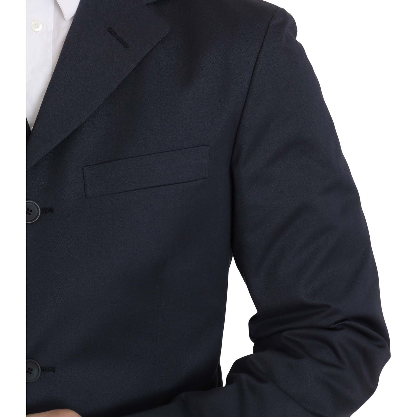 Romeo Gigli Two Piece 3 Button Cotton Blue Solid Suit Romeo Gigli