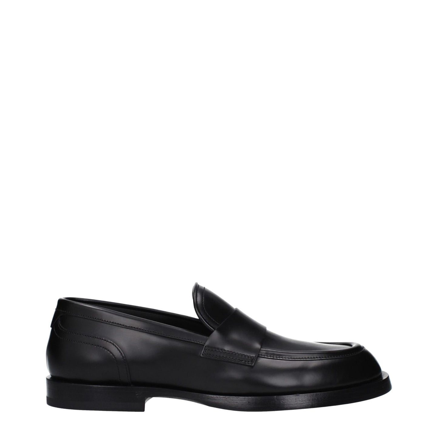 Dolce & Gabbana Black Leather Slip-On Loafers Dolce & Gabbana