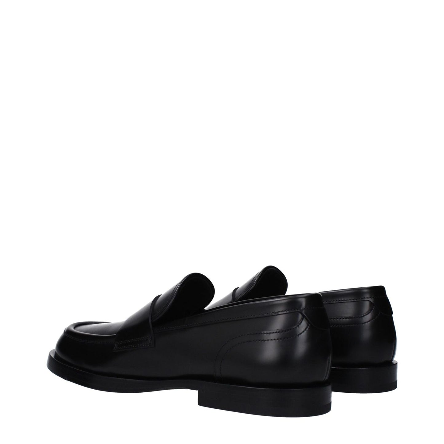 Dolce & Gabbana Black Leather Slip-On Loafers Dolce & Gabbana