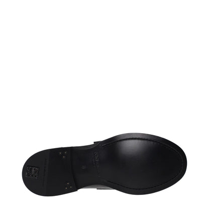 Dolce & Gabbana Black Leather Slip-On Loafers Dolce & Gabbana