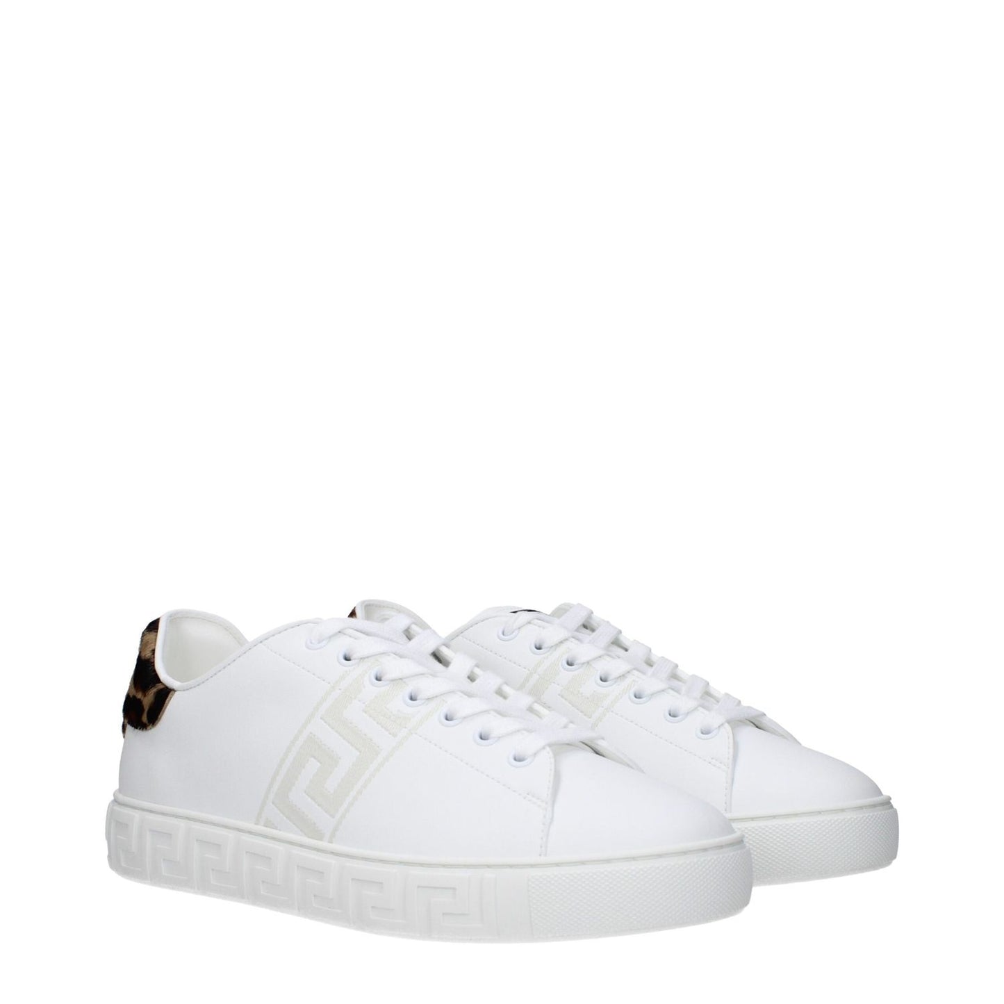 Versace White Leather Low Top Sneakers Versace