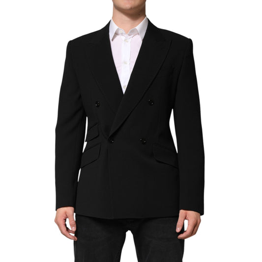 Dolce & Gabbana Black SICILIA Double Breasted Coat Blazer Dolce & Gabbana