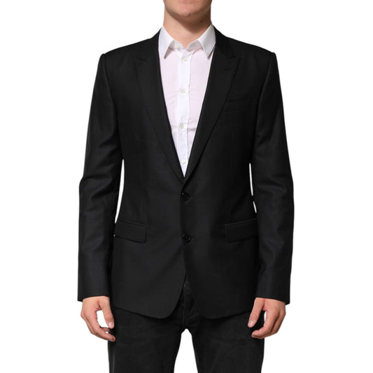 Dolce & Gabbana Black Wool Single Breasted Jacket Blazer Dolce & Gabbana