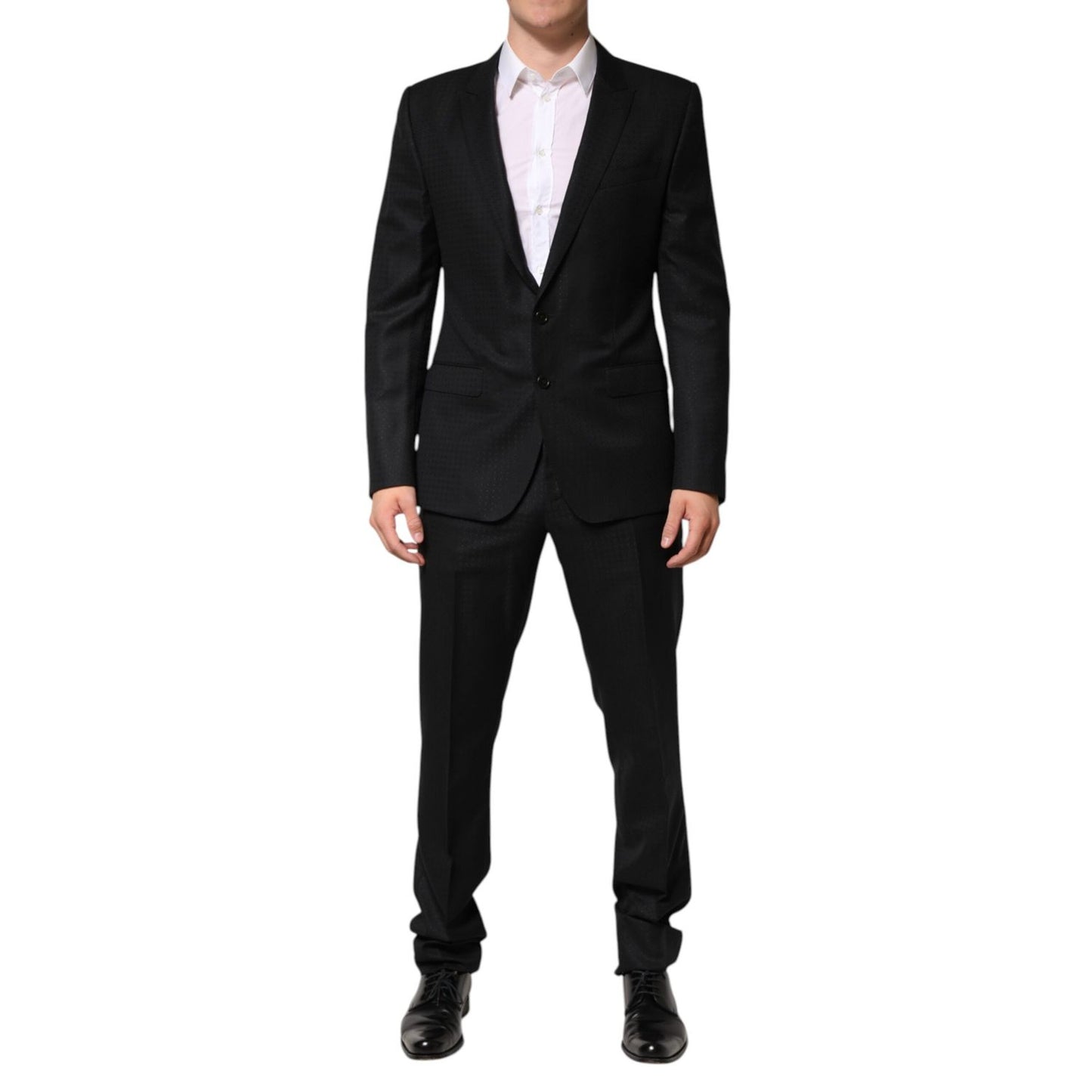 Dolce & Gabbana Black Jacquard Single Breasted 2 Piece Suit Dolce & Gabbana
