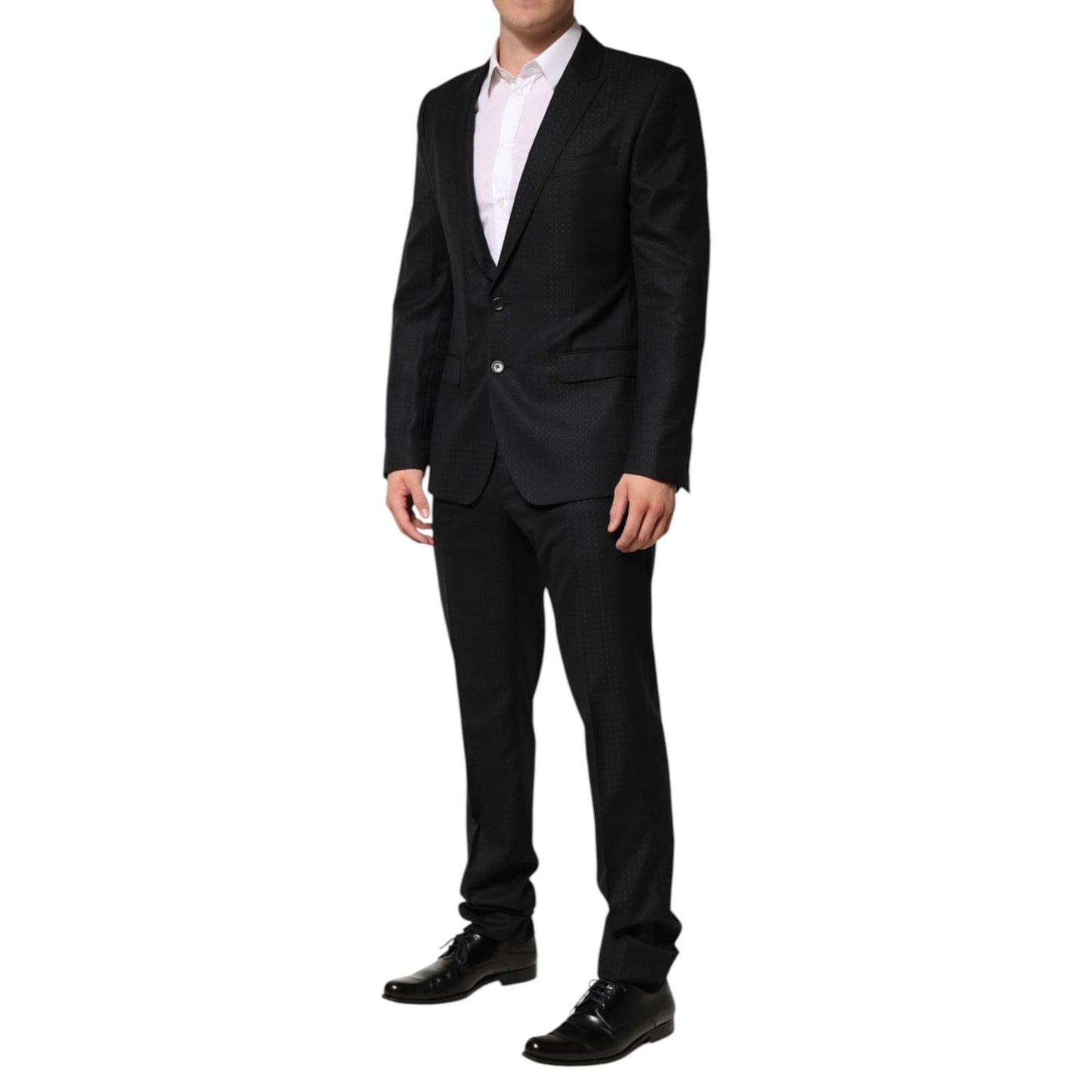 Dolce & Gabbana Black Jacquard Single Breasted 2 Piece Suit Dolce & Gabbana