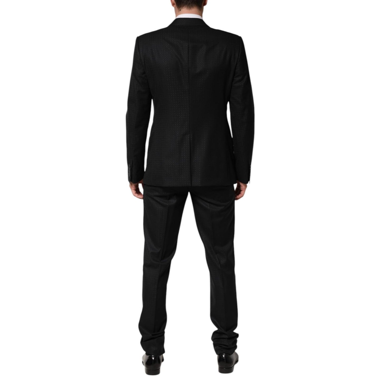 Dolce & Gabbana Black Jacquard Single Breasted 2 Piece Suit Dolce & Gabbana