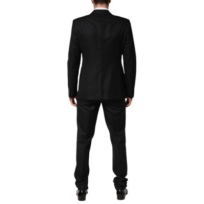 Dolce & Gabbana Black Jacquard Single Breasted 2 Piece Suit Dolce & Gabbana