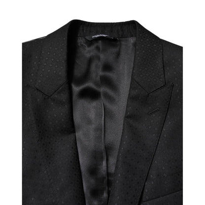 Dolce & Gabbana Black Jacquard Single Breasted 2 Piece Suit Dolce & Gabbana