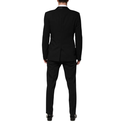 Dolce & Gabbana Black Wool 3 Piece Single Breasted Suit Dolce & Gabbana