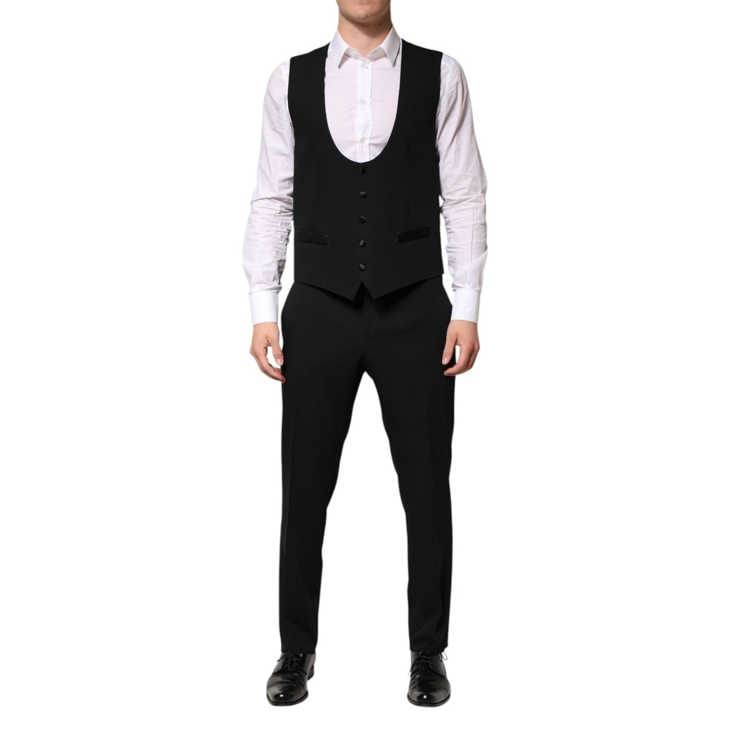 Dolce & Gabbana Black Wool 3 Piece Single Breasted Suit Dolce & Gabbana