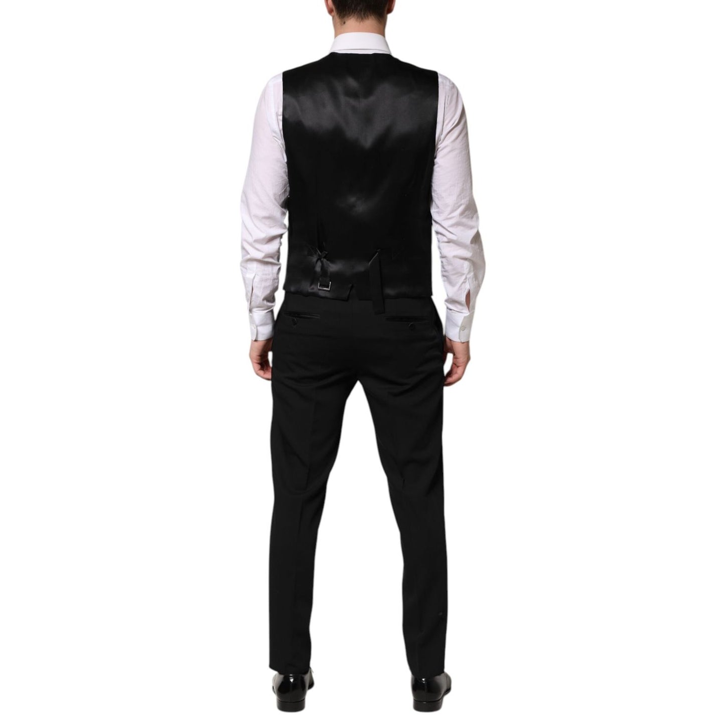 Dolce & Gabbana Black Wool 3 Piece Single Breasted Suit Dolce & Gabbana