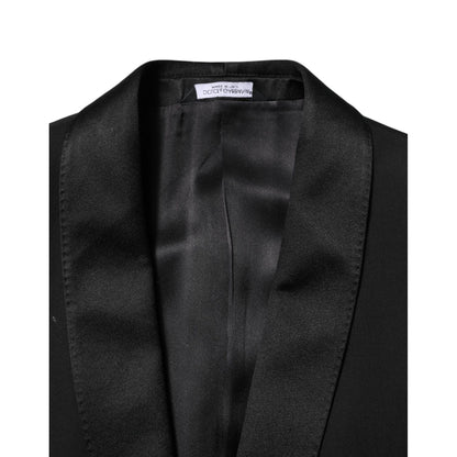 Dolce & Gabbana Black Wool 3 Piece Single Breasted Suit Dolce & Gabbana