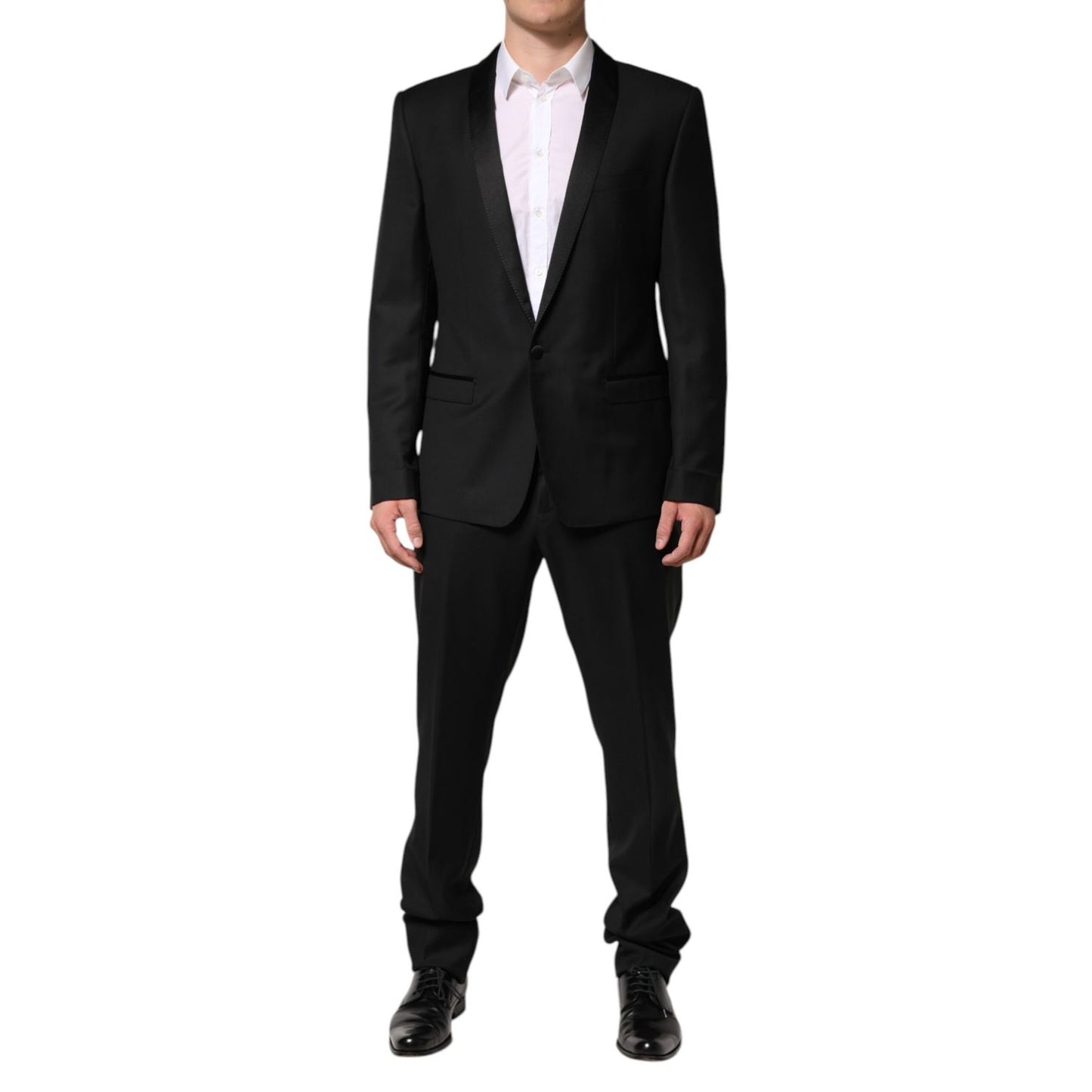 Dolce & Gabbana Black Wool Men Single Breasted 2 Piece Suit Dolce & Gabbana