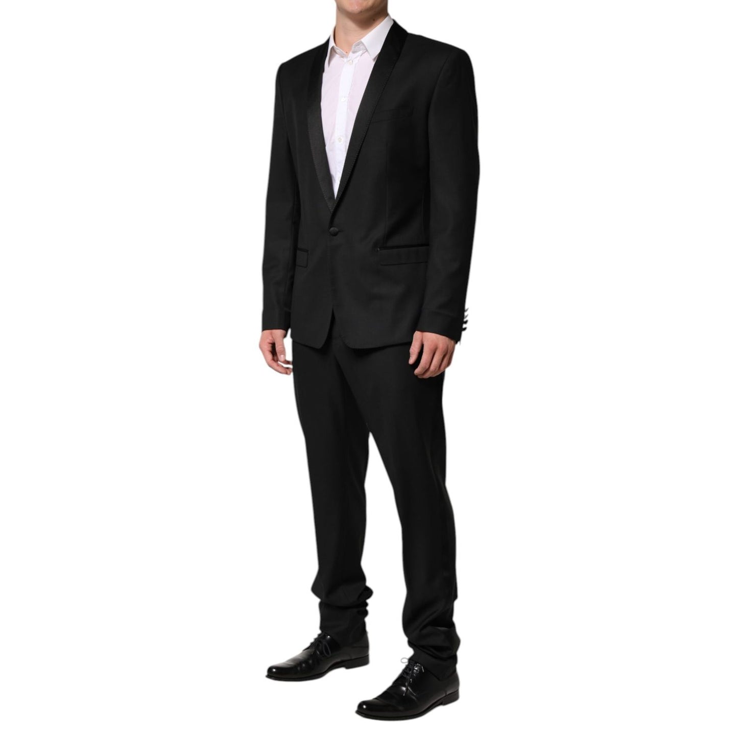 Dolce & Gabbana Black Wool Men Single Breasted 2 Piece Suit Dolce & Gabbana