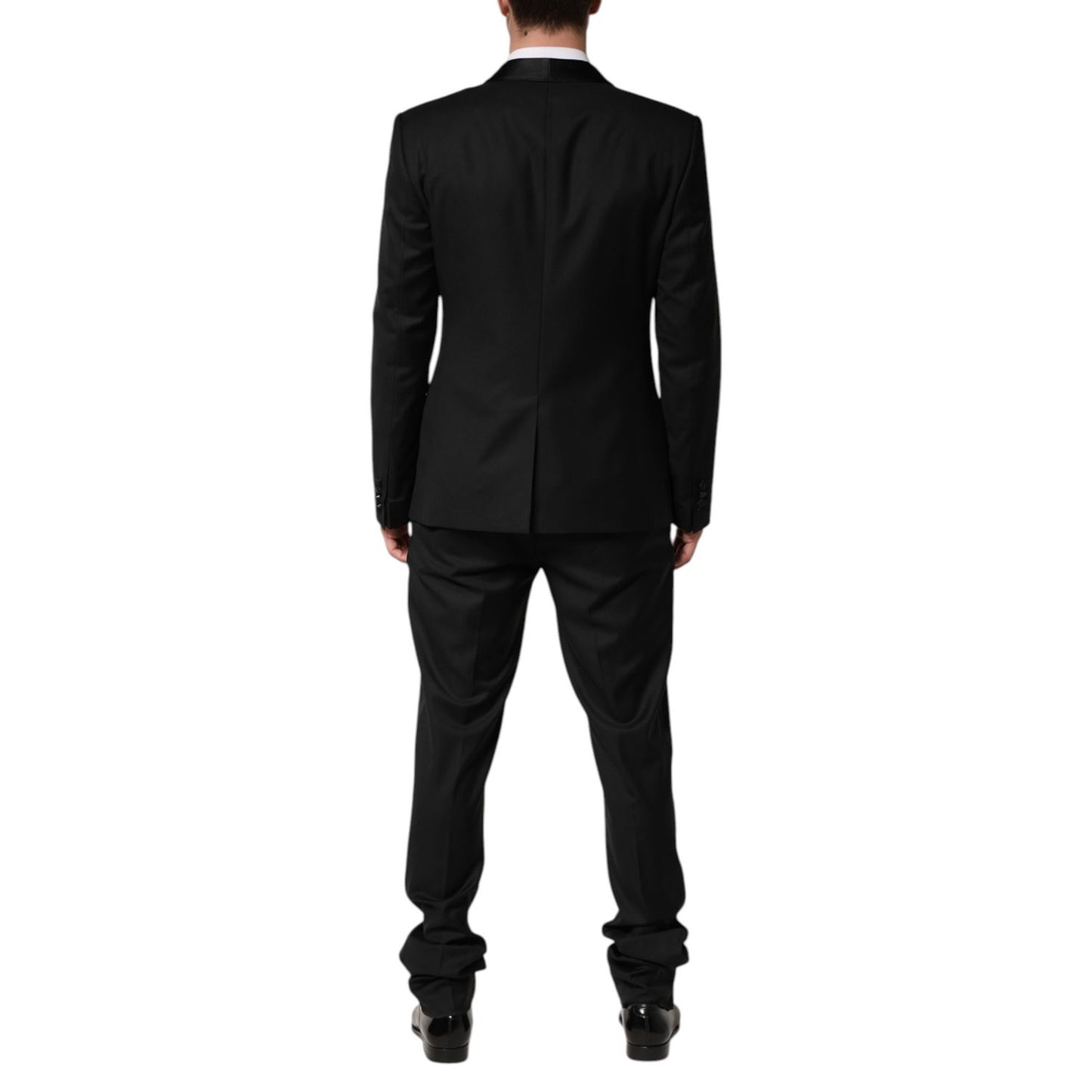 Dolce & Gabbana Black Wool Men Single Breasted 2 Piece Suit Dolce & Gabbana