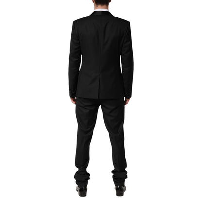 Dolce & Gabbana Black Wool Men Single Breasted 2 Piece Suit Dolce & Gabbana