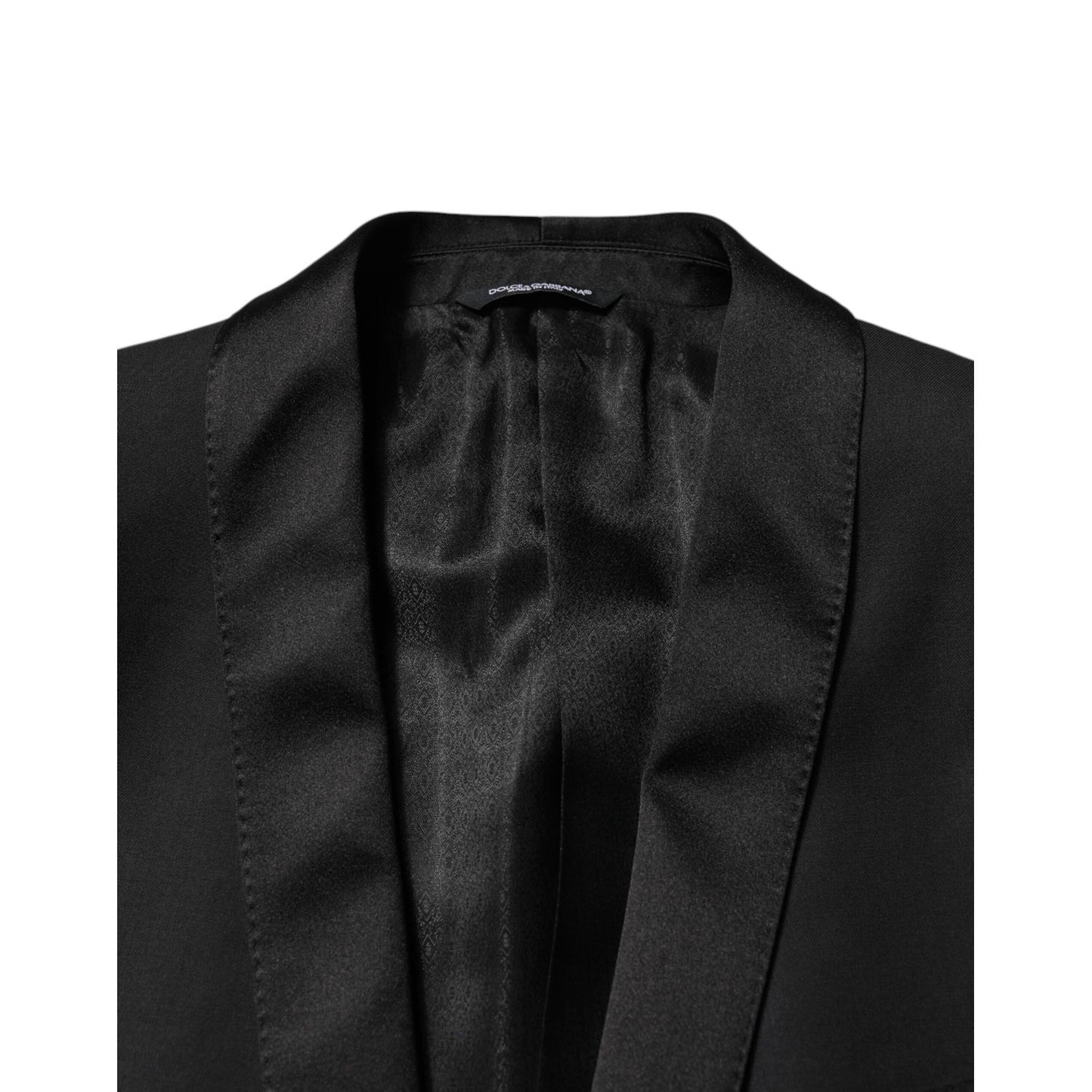 Dolce & Gabbana Black Wool Men Single Breasted 2 Piece Suit Dolce & Gabbana