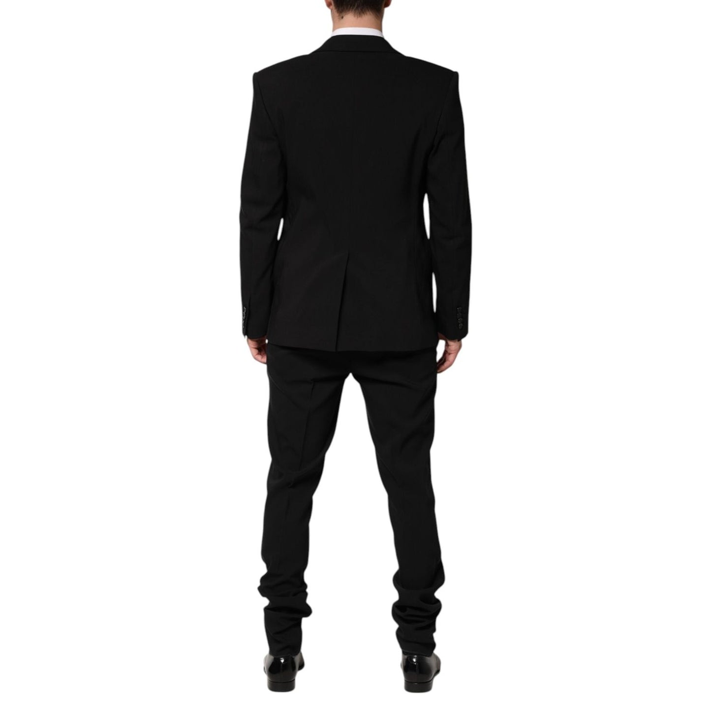 Dolce & Gabbana Black Cotton Single Breasted 2 Piece Suit Dolce & Gabbana