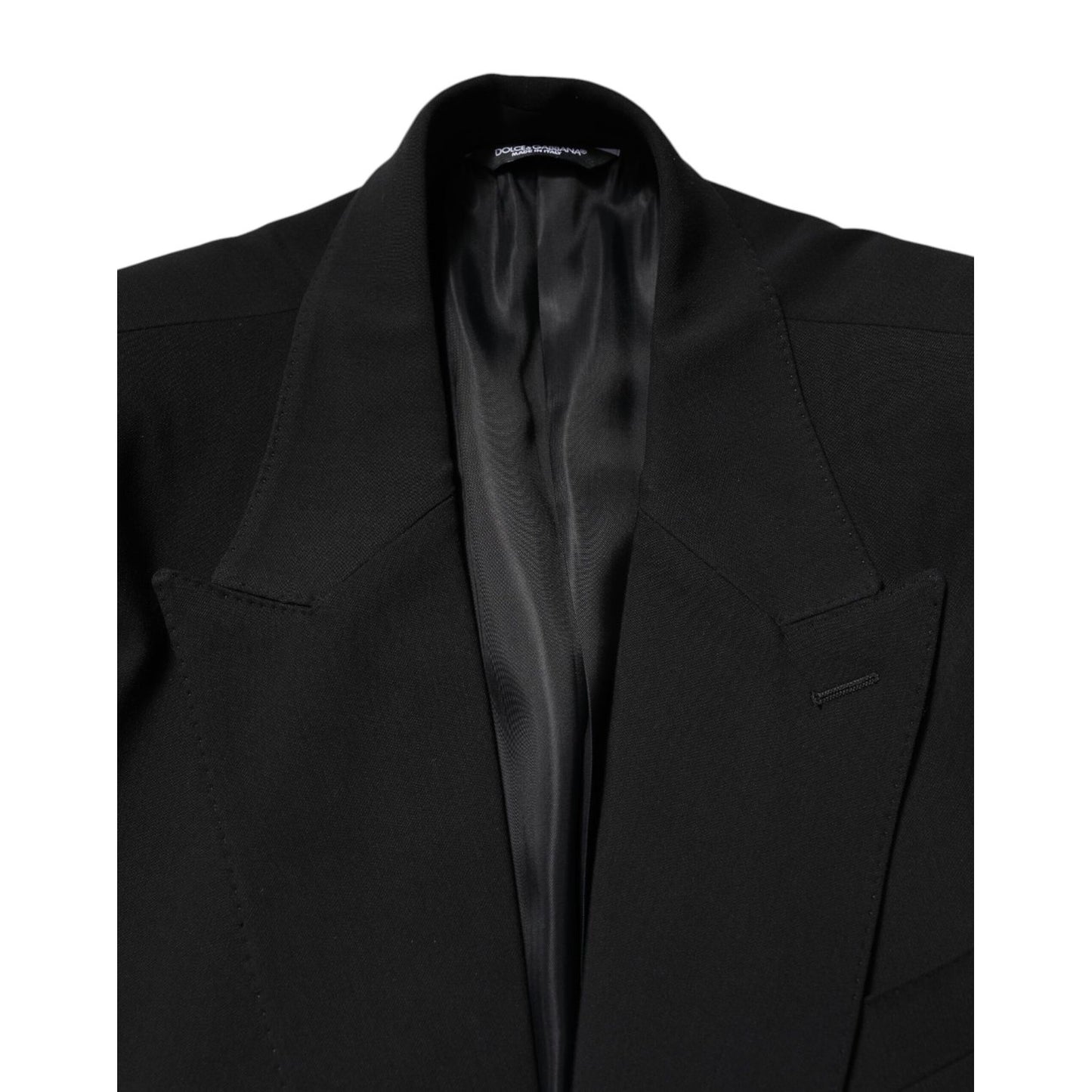 Dolce & Gabbana Black Cotton Single Breasted 2 Piece Suit Dolce & Gabbana