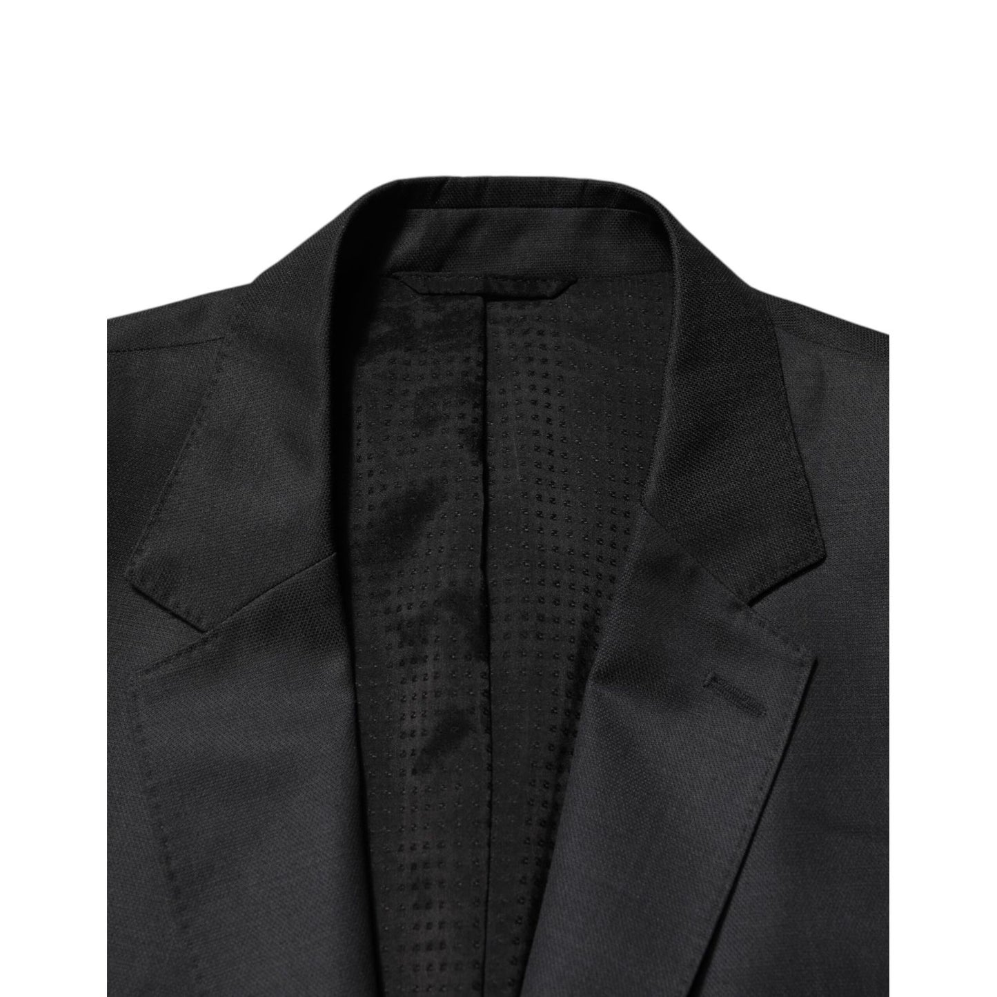 Dolce & Gabbana Dark Gray Wool Single Breasted 2 Piece Suit Dolce & Gabbana