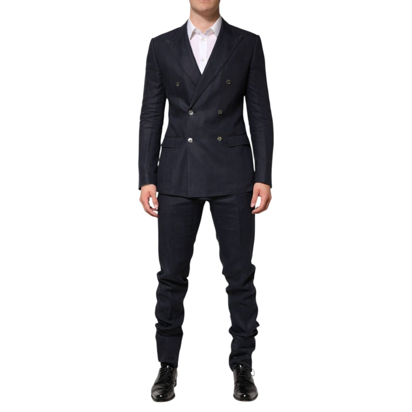 Dolce & Gabbana Dark Blue Double Breasted 2 Piece Suit Dolce & Gabbana