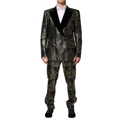 Dolce & Gabbana Metallic Floral Jacquard Silk 2 Piece Suit Dolce & Gabbana