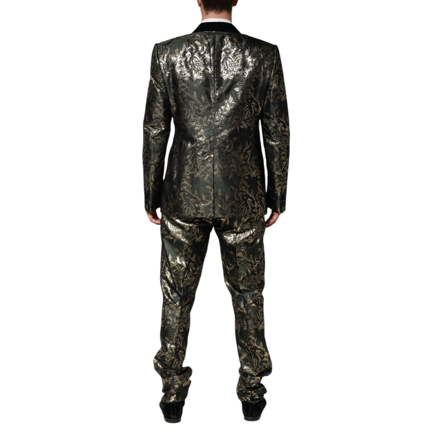 Dolce & Gabbana Metallic Floral Jacquard Silk 2 Piece Suit Dolce & Gabbana