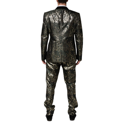 Dolce & Gabbana Metallic Floral Jacquard Silk 2 Piece Suit Dolce & Gabbana