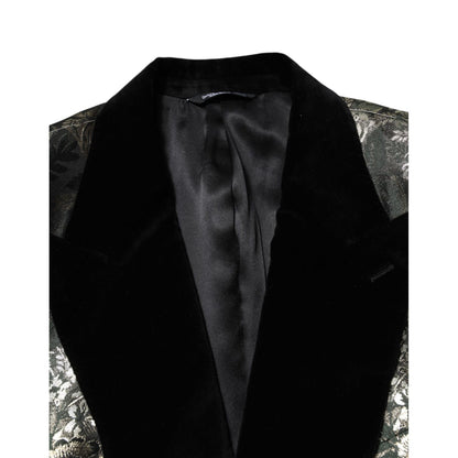 Dolce & Gabbana Metallic Floral Jacquard Silk 2 Piece Suit Dolce & Gabbana