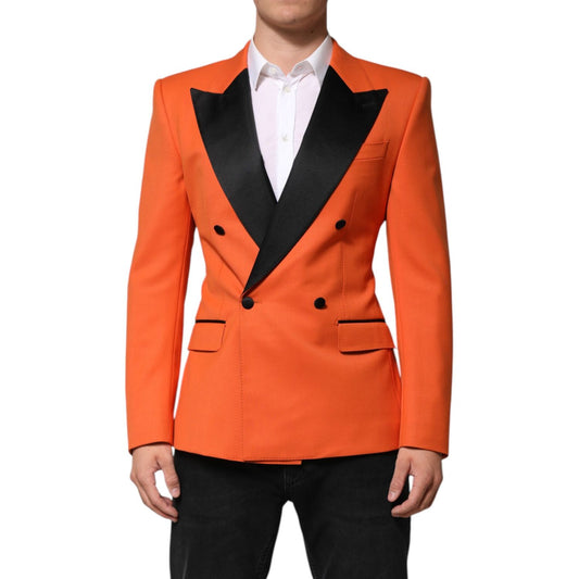 Dolce & Gabbana Orange SICILIA Double Breasted Coat Blazer Dolce & Gabbana