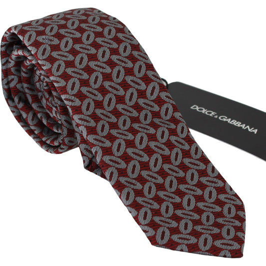 Dolce & Gabbana Elegant Red Printed Silk Neck Tie Necktie Dolce & Gabbana