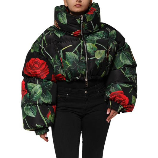 Dolce & Gabbana Multicolor Floral Puffer Coat Full Zip Jacket Dolce & Gabbana