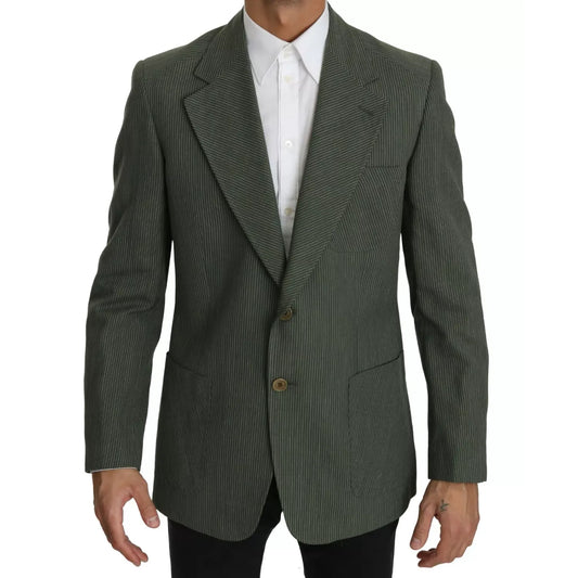 Romeo Gigli Green Linen Blazer One Piece Single Breasted Jacket Romeo Gigli