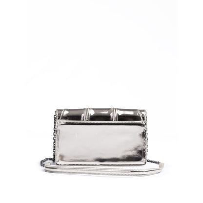 Ferrari Metal Silver GT patent leather bag with chain