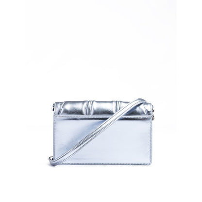 Ferrari Metal light blue GT patent leather bag with chain