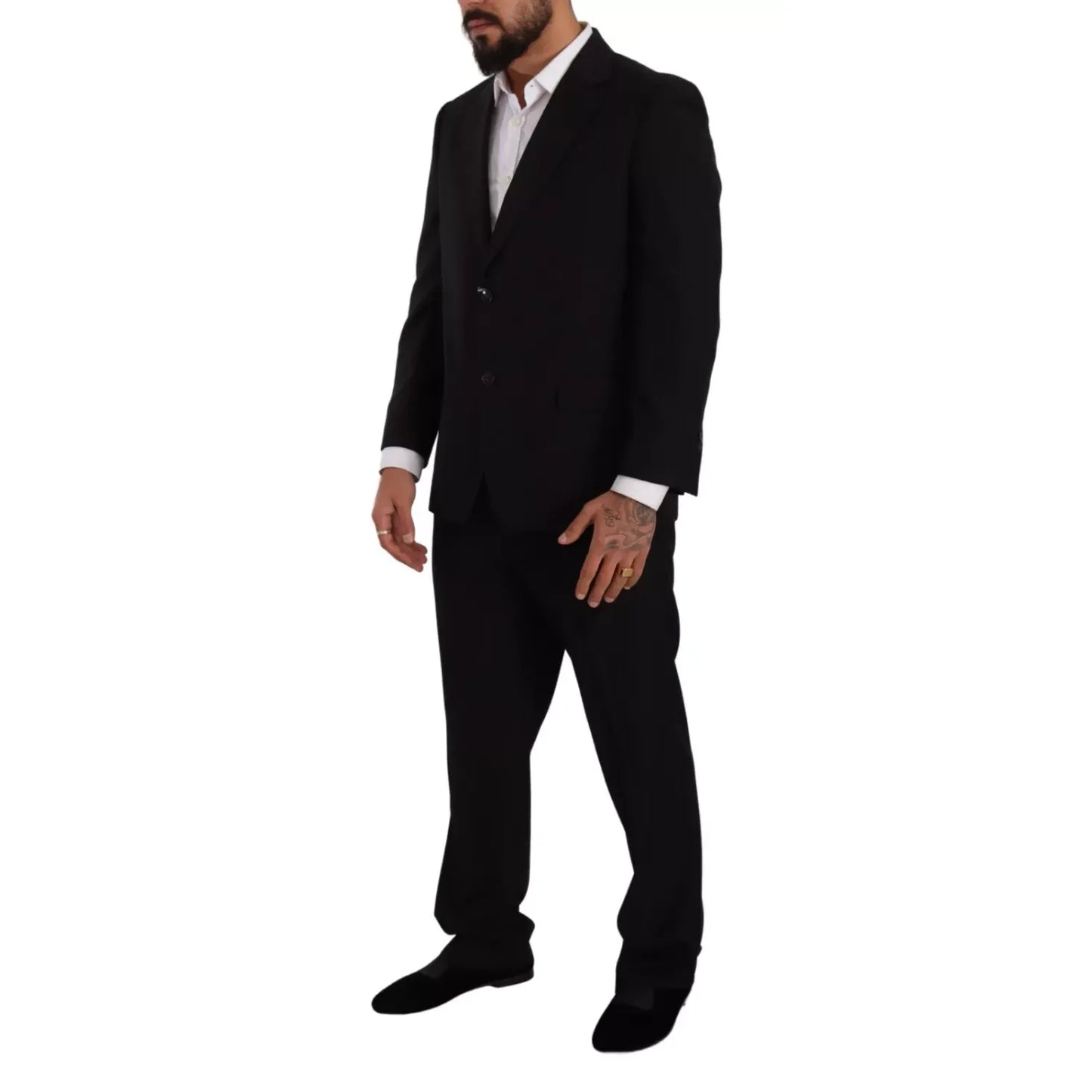 Domenico Tagliente Blue Polyester Single Breasted Formal 2 Piece Suit Domenico Tagliente