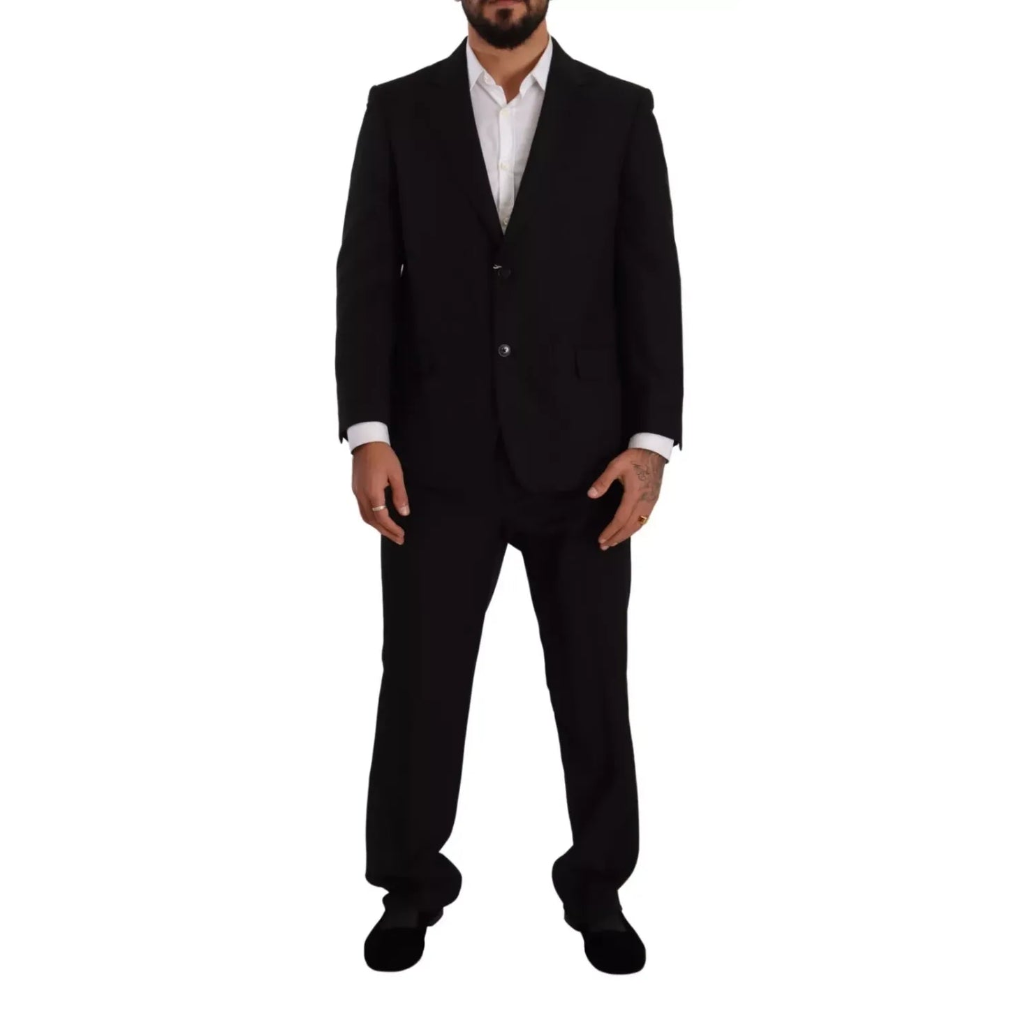 Domenico Tagliente Blue Polyester Single Breasted Formal 2 Piece Suit Domenico Tagliente