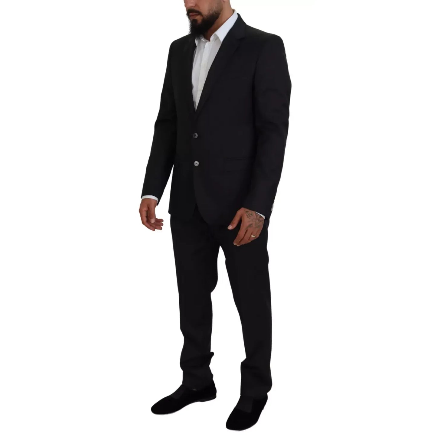 Dolce & Gabbana Melange Grey Wool 2 Piece MARTINI Suit Dolce & Gabbana