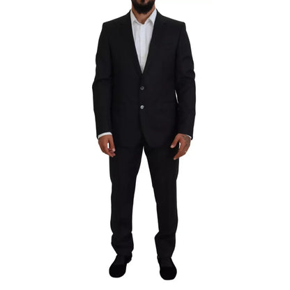 Dolce & Gabbana Melange Grey Wool 2 Piece MARTINI Suit Dolce & Gabbana