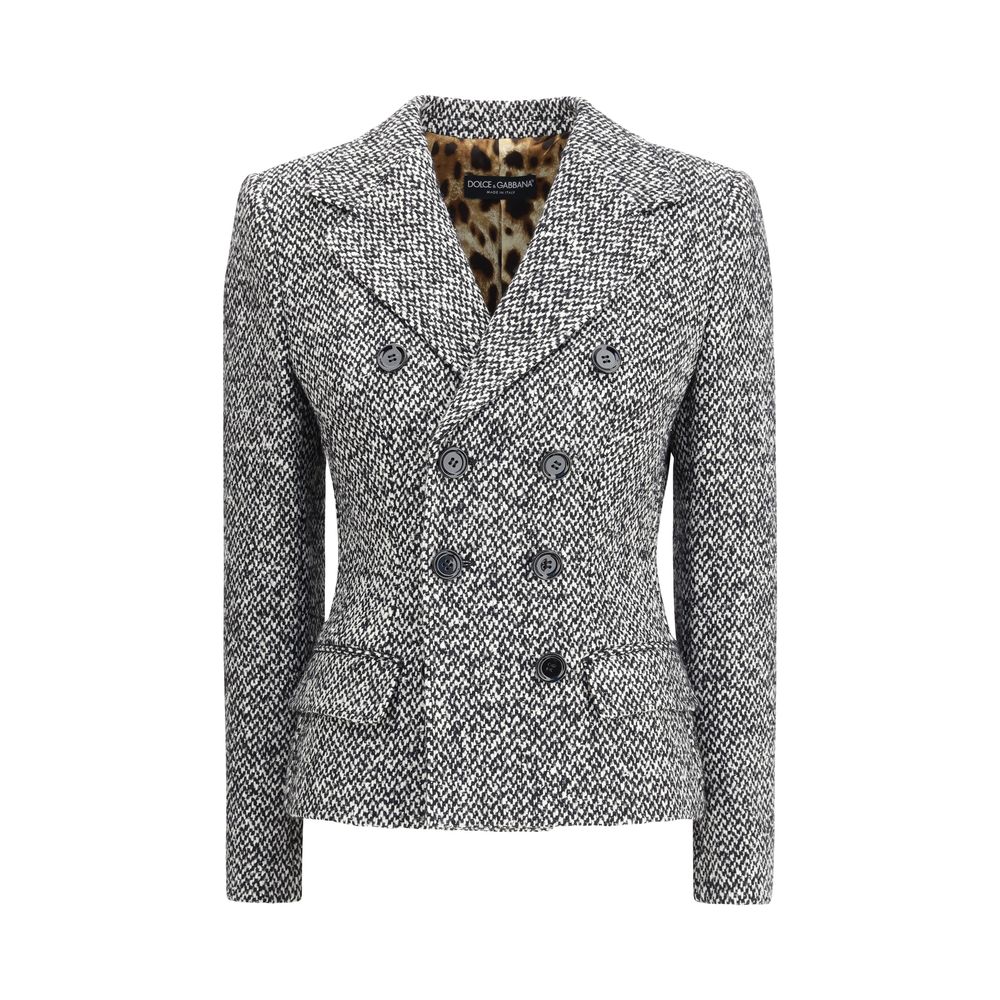 Dolce & Gabbana Gray Fleece Wool Blazer Dolce & Gabbana