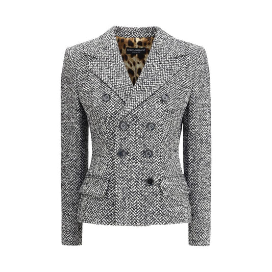 Dolce & Gabbana Gray Fleece Wool Blazer Dolce & Gabbana