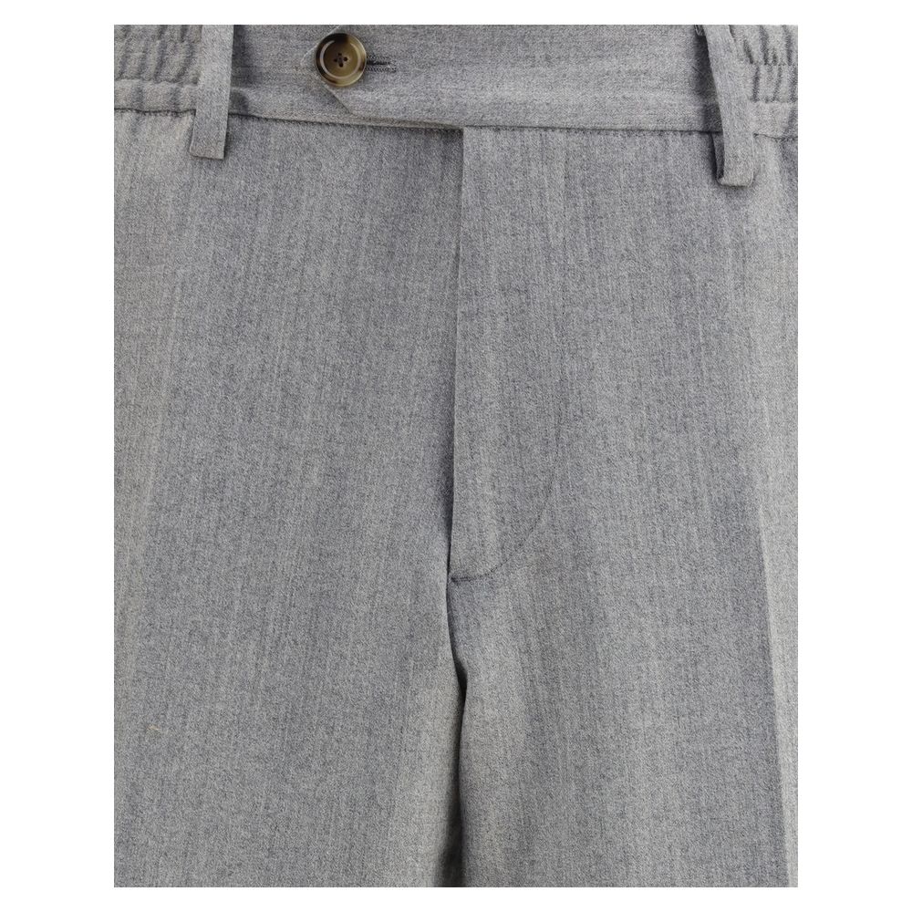 Lardini Gray Fleece Wool Chino Pants