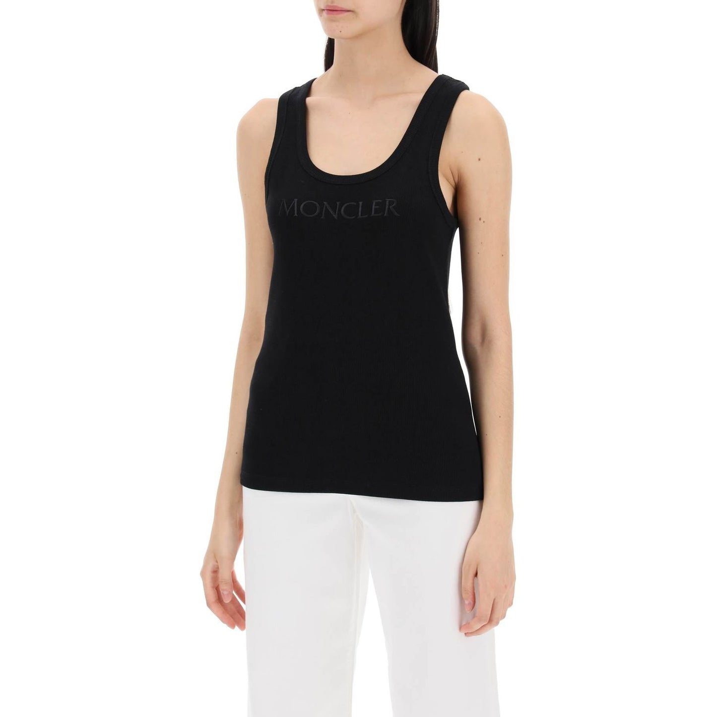 Moncler sleeveless ribbed jersey top Topwear Moncler