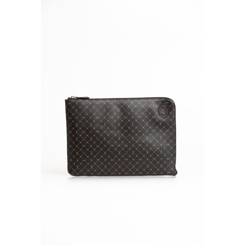 Trussardi Black Leather Men Clutch Trussardi